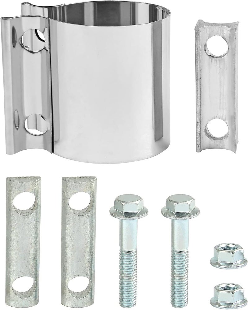 DOCAS 2pcs 2.25 Inch 2.25" Butt Joint Exhaust Band Clamp Sleeve Stainless Steel 304 - Image 5